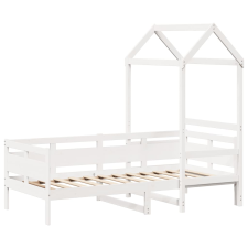vidaXL fehér tömör fenyőfa kanapéágy tetővel 90 x 200 cm ágy és ágykellék