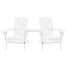 vidaXL fehér tömör fenyőfa kerti Adirondack székek teázóasztallal (310067) kerti bútor