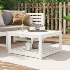 vidaXL fehér tömör fenyőfa kerti asztal 82,5x82,5x45 cm kerti bútor