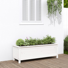 vidaXL fehér tömör fenyőfa kerti magaságyás 119,5x40x39 cm kerti dekoráció