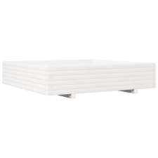 vidaXL fehér tömör fenyőfa kerti virágláda 110x110x26,5 cm kerti tárolás