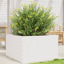 vidaXL fehér tömör fenyőfa kerti virágláda 80x80x45,5 cm kerti tárolás