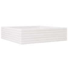 vidaXL fehér tömör fenyőfa kerti virágláda 90 x 90 x 23 cm kerti tárolás