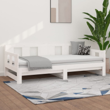 vidaXL fehér tömör fenyőfa kihúzható kanapéágy 2 x (80 x 200) cm ágy és ágykellék