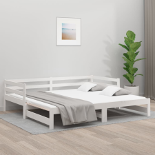 vidaXL fehér tömör fenyőfa kihúzható kanapéágy 2 x (80 x 200) cm ágy és ágykellék