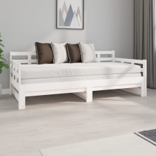 vidaXL fehér tömör fenyőfa kihúzható kanapéágy 2 x (90 x 190) cm ágy és ágykellék