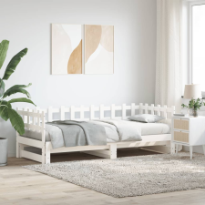 vidaXL fehér tömör fenyőfa kihúzható kanapéágy 2 x (90 x 200) cm ágy és ágykellék