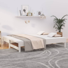 vidaXL fehér tömör fenyőfa kihúzható kanapéágy 2 x (90 x 200) cm ágy és ágykellék