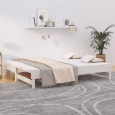 vidaXL fehér tömör fenyőfa kihúzható kanapéágy 2x(100x200) cm ágy és ágykellék