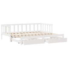 vidaXL fehér tömör fenyőfa kihúzható kanapéágy fiókkal 80x200 cm (3302192) ágy és ágykellék