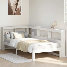 vidaXL fehér tömör fenyőfa könyvespolcos ágy matrac nélkül 75 x 190 cm ágy és ágykellék