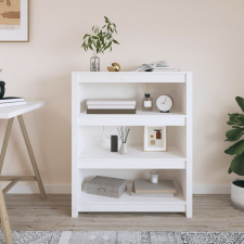 vidaXL fehér tömör fenyőfa könyvszekrény 80x35x97 cm bútor