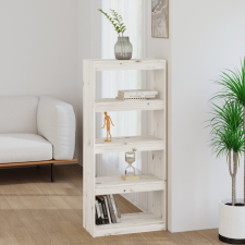 vidaXL fehér tömör fenyőfa könyvszekrény/térelválasztó 60x30x135,5 cm bútor