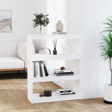 vidaXL fehér tömör fenyőfa könyvszekrény/térelválasztó 80x30x103,5 cm bútor