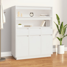 vidaXL fehér tömör fenyőfa magasszekrény 89x40x116,5 cm bútor