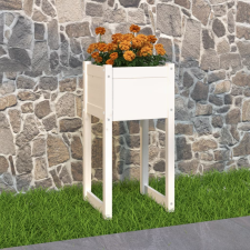 vidaXL fehér tömör fenyőfa növénytartó 40x40x81 cm kerti tárolás