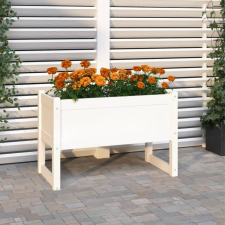 vidaXL Fehér tömör fenyőfa növénytartó 78 x 40 x 52 cm kerti tárolás