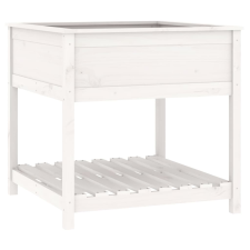 vidaXL fehér tömör fenyőfa növénytartó polccal 82,5x82,5x81 cm (823795) kerti tárolás