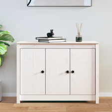 vidaXL fehér tömör fenyőfa tálalószekrény 100 x 35 x 74 cm bútor