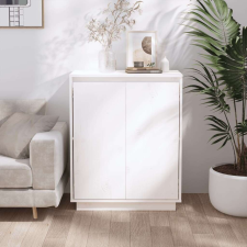 vidaXL fehér tömör fenyőfa tálalószekrény 60 x 34 x 75 cm bútor
