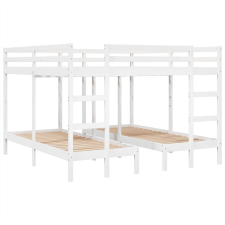 vidaXL fehér tömör fenyőfa tripla emeletes ágykeret 140x200/70x140 cm (3308584) ágy és ágykellék