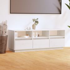 vidaXL fehér tömör fenyőfa TV-szekrény 140 x 37 x 50 cm bútor