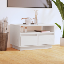 vidaXL fehér tömör fenyőfa TV-szekrény 60 x 35 x 37 cm bútor