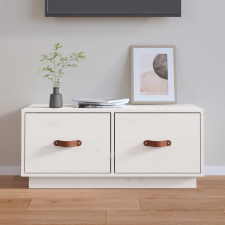 vidaXL fehér tömör fenyőfa TV-szekrény 80 x 34 x 35 cm bútor