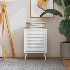 vidaXL fehér tömör fenyőfa zsaluzott ajtó 39,5 x 39,4 cm építőanyag