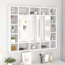 vidaXL fehér tükrös szekrény LED-ekkel 91 x 15 x 76,5 cm fürdőszoba bútor