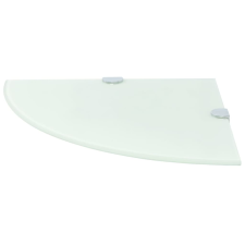 vidaXL Fehér üveg sarokpolc króm tartóval 25x25 cm (243858) bútor