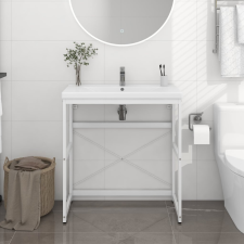 vidaXL fehér vas fürdőszobai mosdókagylókeret 79 x 38 x 83 cm fürdőszoba bútor