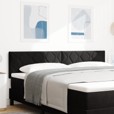vidaXL Fejtámla Gyémánt Blokk Design Fekete 180 cm Bársony ágy és ágykellék