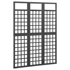 vidaXL fekete 3 paneles tömör fenyőfa térelválasztó/lugasrács 121x180cm (316482) bútor