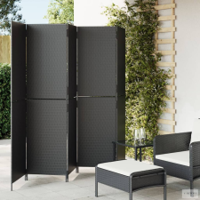 vidaXL Fekete 5-paneles polyrattan térelválasztó bútor