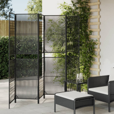 vidaXL fekete 6-paneles polyrattan térelválasztó bútor