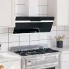 vidaXL fekete acél és edzett üveg fali páraelszívó 90 cm