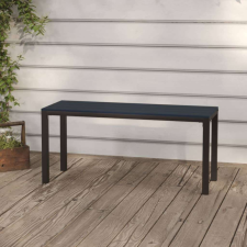 vidaXL fekete acél és WPC kerti pad 110 cm kerti bútor