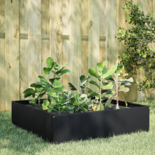 vidaXL fekete acél kerti magaságyás 100 x 100 x 25 cm kerti tárolás