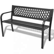 vidaXL Fekete acél kerti pad 118 cm kerti bútor