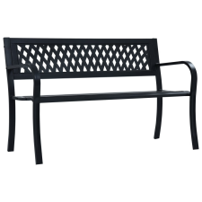 vidaXL fekete acél kerti pad 120 cm kerti bútor