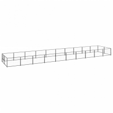 vidaXL fekete acél kutyakennel 20 m² szállítóbox, fekhely kutyáknak