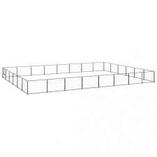 vidaXL fekete acél kutyakennel 48 m² szállítóbox, fekhely kutyáknak