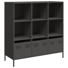 vidaXL fekete acél magasszekrény 101,5 x 39 x 103,5 cm (851388) bútor