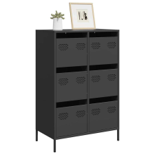 vidaXL fekete acél magasszekrény 68 x 39 x 101,5 cm bútor