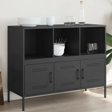 vidaXL fekete acél tálalószekrény 100,5 x 39 x 79 cm bútor