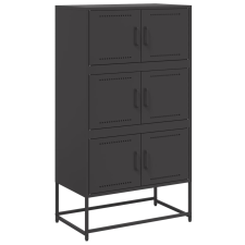 vidaXL fekete acél tálalószekrény 68,5x38,5x123,5 cm bútor