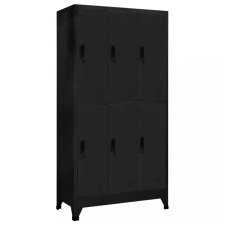 vidaXL fekete acél zárható szekrény 90 x 45 x 180 cm bútor