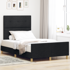 vidaXL Fekete Ágykeret 120x190 cm Textil ágy és ágykellék