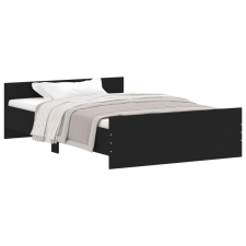 vidaXL fekete ágykeret fej- és lábtámlával 120 x 200 cm (3203741) ágy és ágykellék